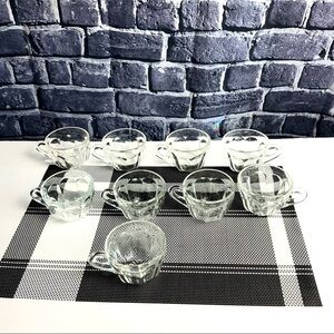 9 Vintage Heisey Glass Paneled Punch Cups 4 oz